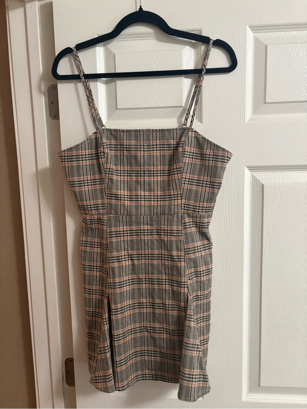 Urban Outfitters mini dress plaid tie back clueless fall academia collegiate M